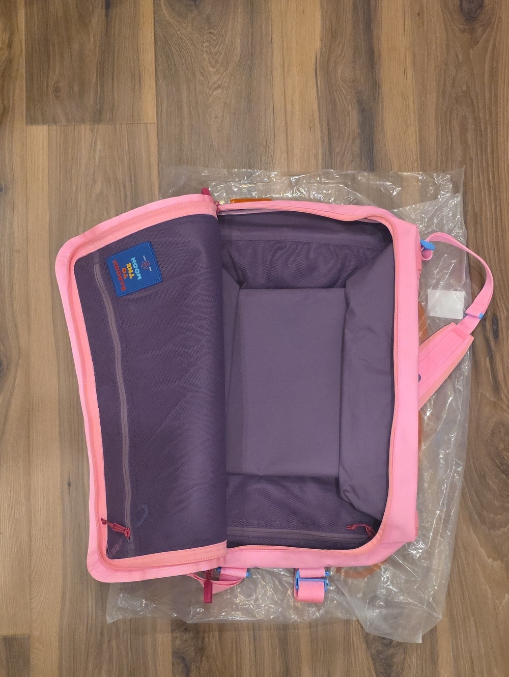 Baboon to the Moon Big Bag – Pink with Purple Interior - Cotton Candy 60L Size